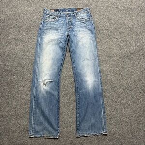 Y2K Gap 1969 Bootcut Jeans Men’s 34x32 Blue Destroyed Distressed Medium Wash